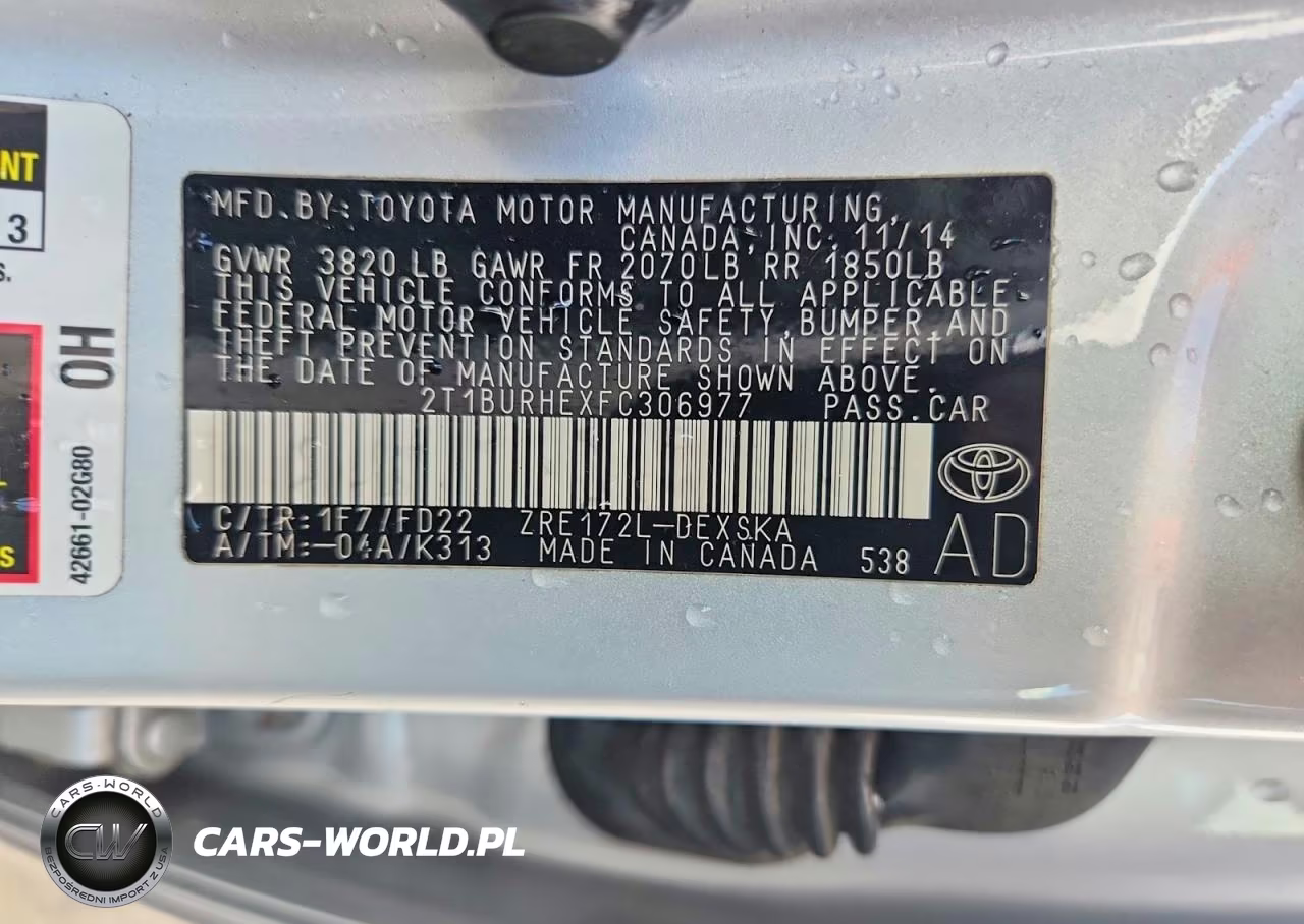 2015 Toyota Corolla S Plus VIN:2T1BURHEXFC306977 - 12