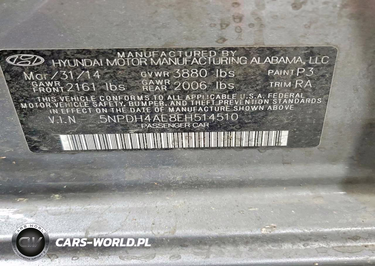 2014 Hyundai Elantra Se VIN:5NPDH4AE8EH514510 - 13