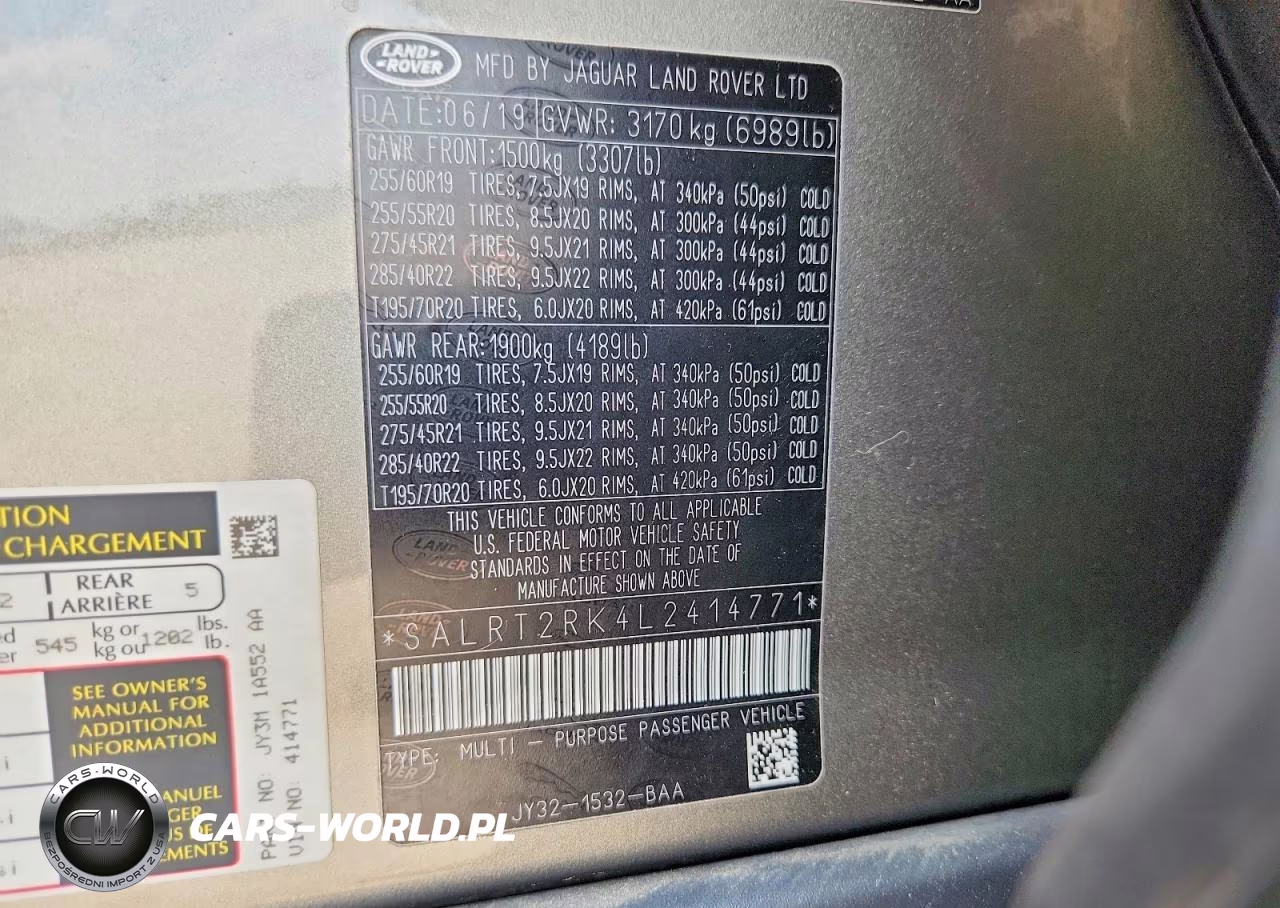 2020 Land Rover Discovery Hse Luxury VIN:SALRT2RK4L2414771 - 13