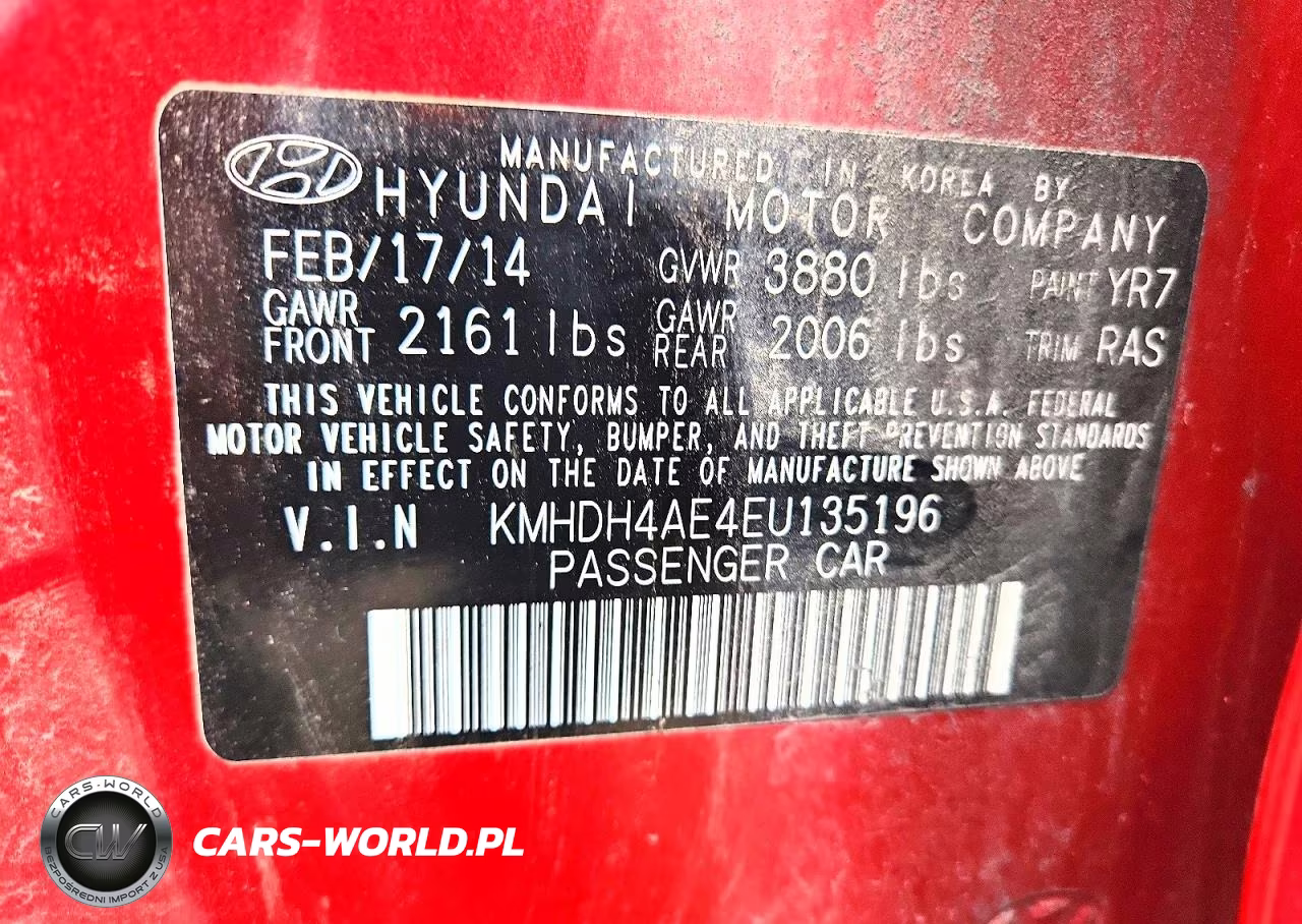 2014 Hyundai Elantra Se VIN:KMHDH4AE4EU135196 - 12
