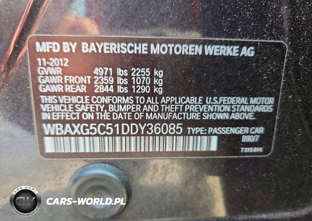 2013 BMW 528 I VIN:WBAXG5C51DDY36085 - 12