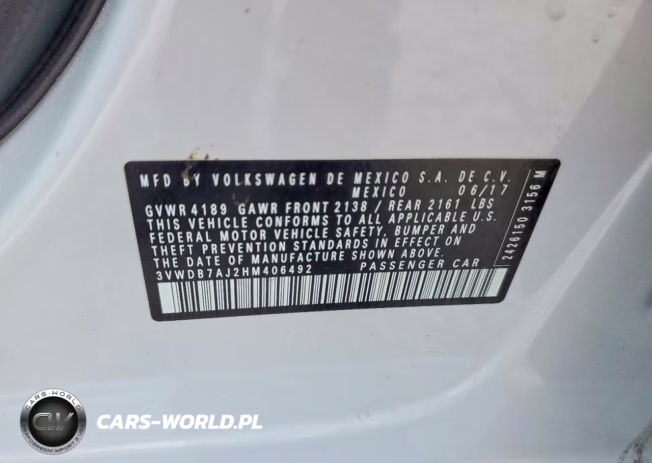 2017 Volkswagen Jetta Se VIN:3VWDB7AJ2HM406492 - 12