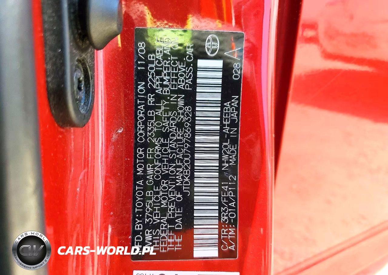 2009 Toyota Prius Base VIN:JTDKB20U797869328 - 12