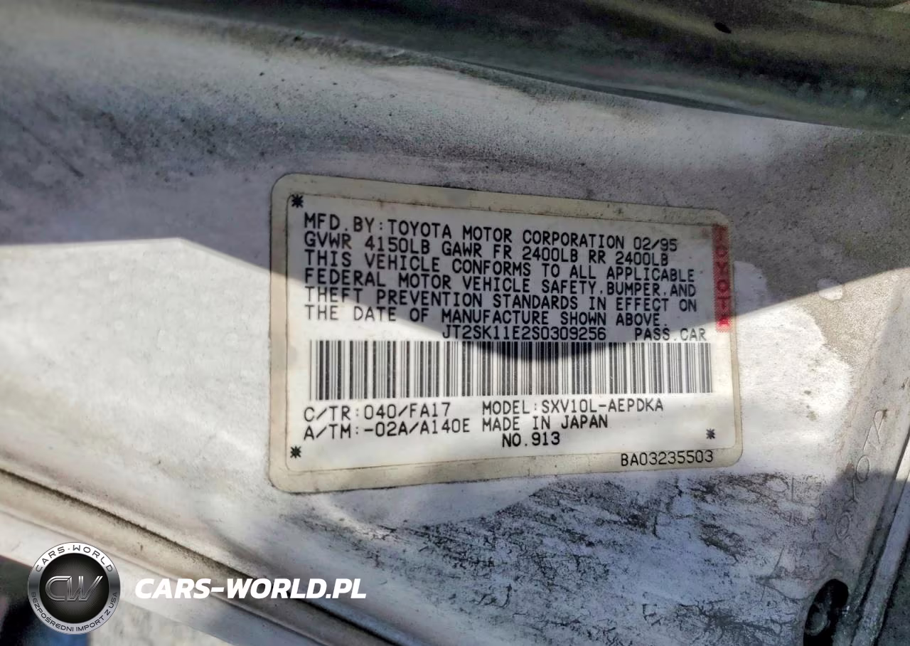 1995 Toyota Camry VIN:JT2SK11E2S0309256 - 12