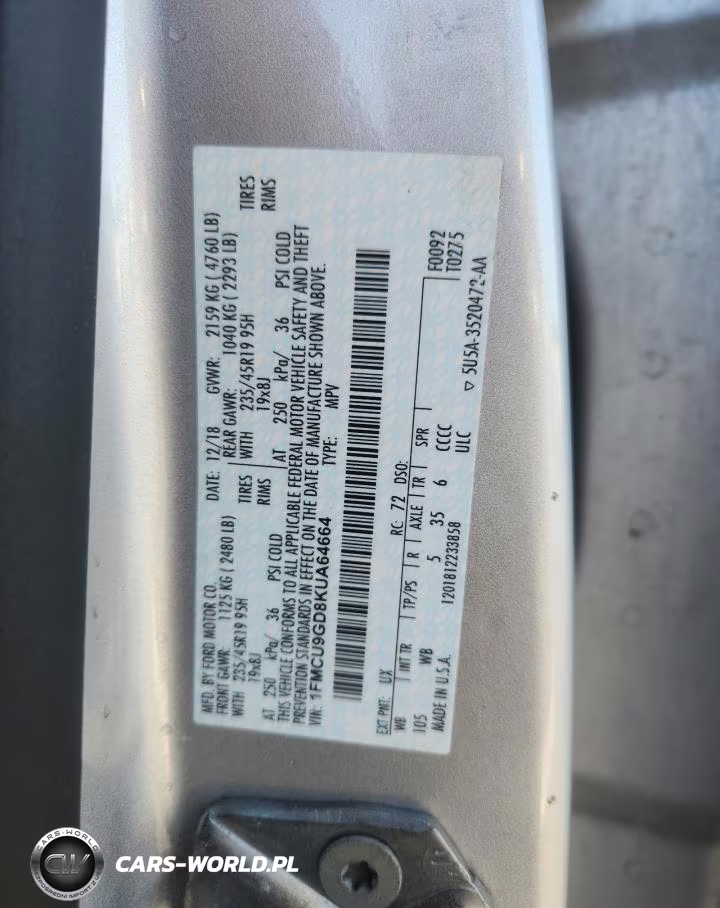 2019 Ford Escape Se VIN:1FMCU9GD8KUA64664 - 13