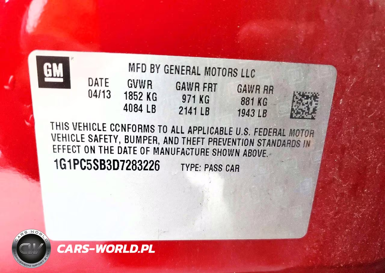 2013 Chevrolet Cruze Lt VIN:1G1PC5SB3D7283226 - 12