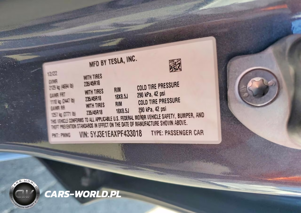 2023 Tesla Model 3 VIN:5YJ3E1EAXPF433018 - 12