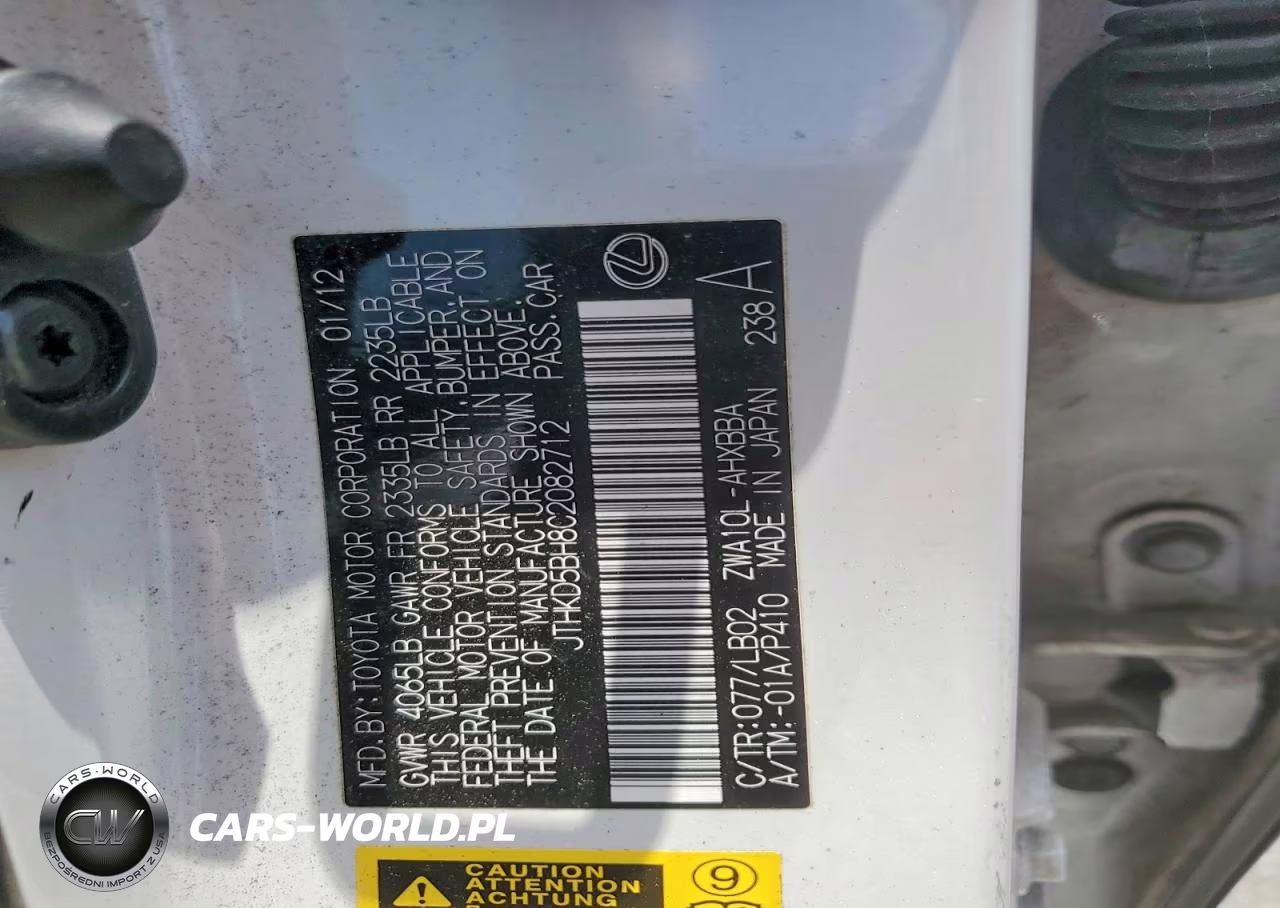 2012 Lexus Ct 200 VIN:JTHKD5BH8C2082712 - 12