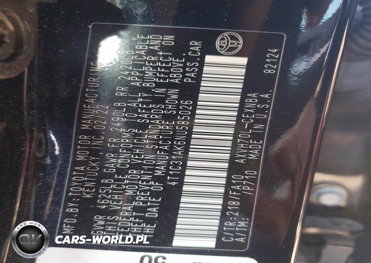 2022 Toyota Camry Le VIN:4T1C31AK6NU585026 - 12