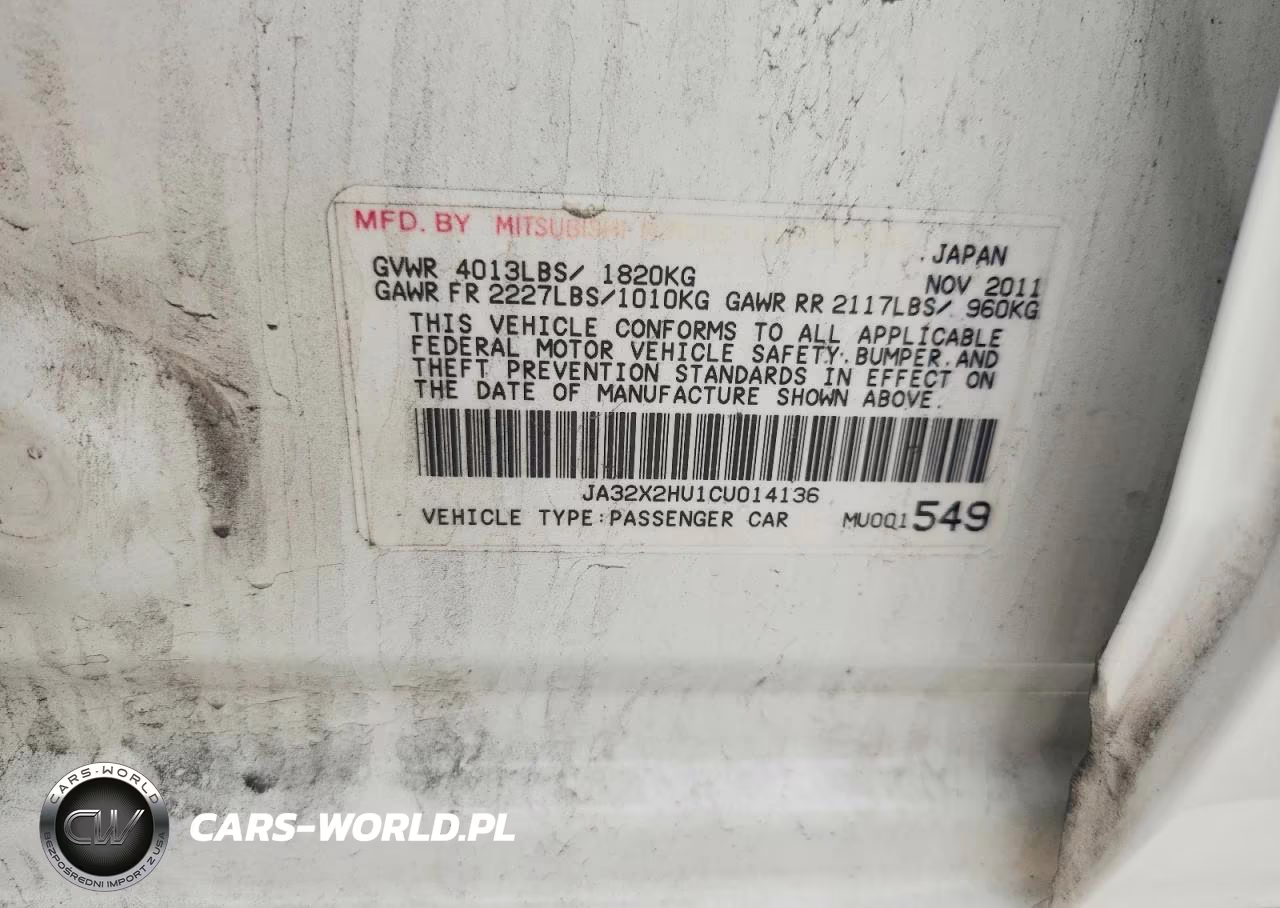 2012 Mitsubishi Lancer Es-Es Sport VIN:JA32X2HU1CU014136 - 12