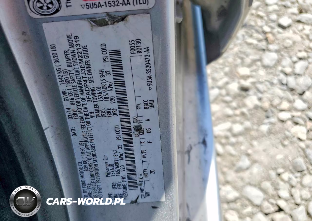2014 Ford Fiesta S VIN:3FADP4TJ3EM221319 - 13