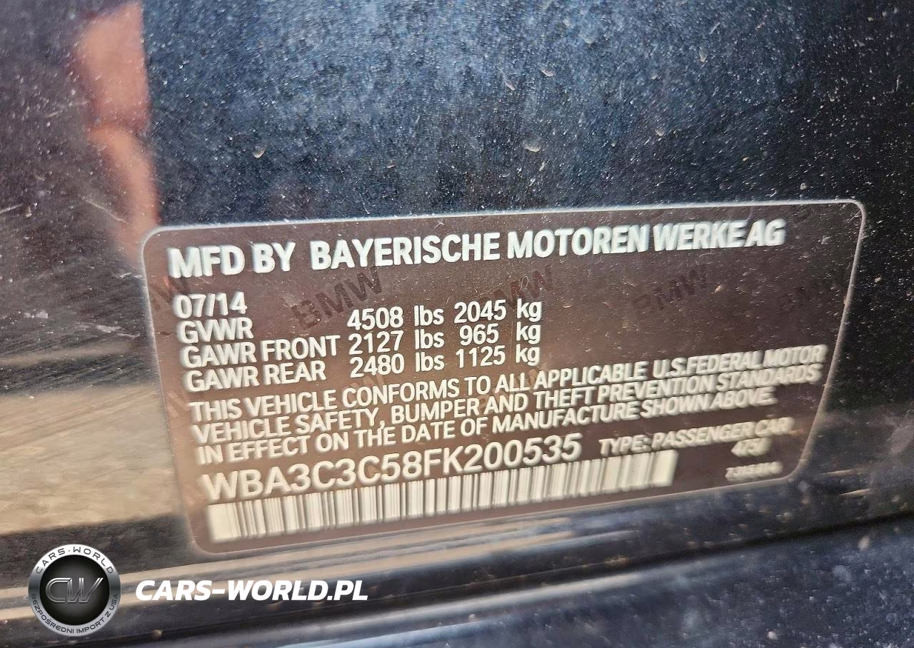 2015 BMW 320 I xDrive VIN:WBA3C3C58FK200535 - 12