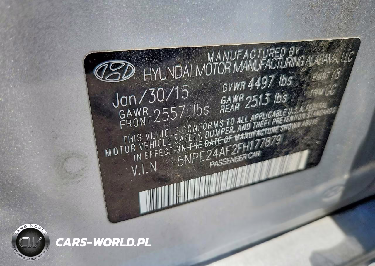 2015 Hyundai Sonata Se VIN:5NPE24AF2FH177879 - 12