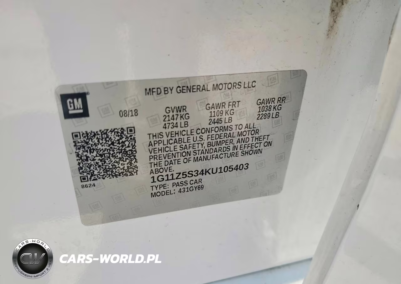 2019 Chevrolet Impala Lt VIN:1G11Z5S34KU105403 - 13
