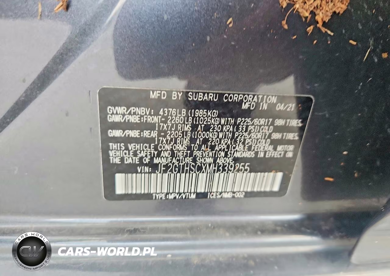 2021 Subaru Crosstrek Sport VIN:JF2GTHSCXMH339255 - 13
