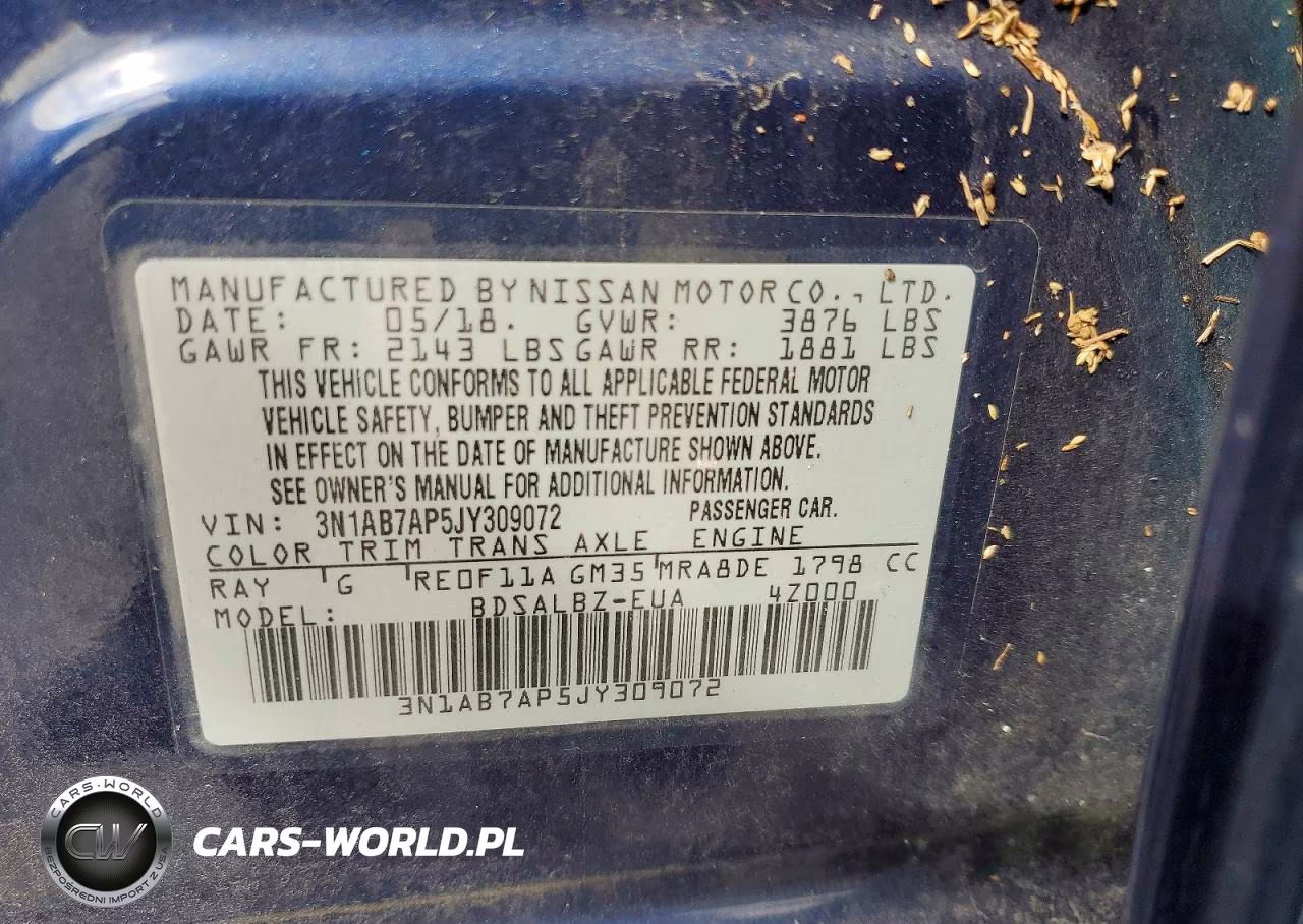 2018 Nissan Sentra S VIN:3N1AB7AP5JY309072 - 12