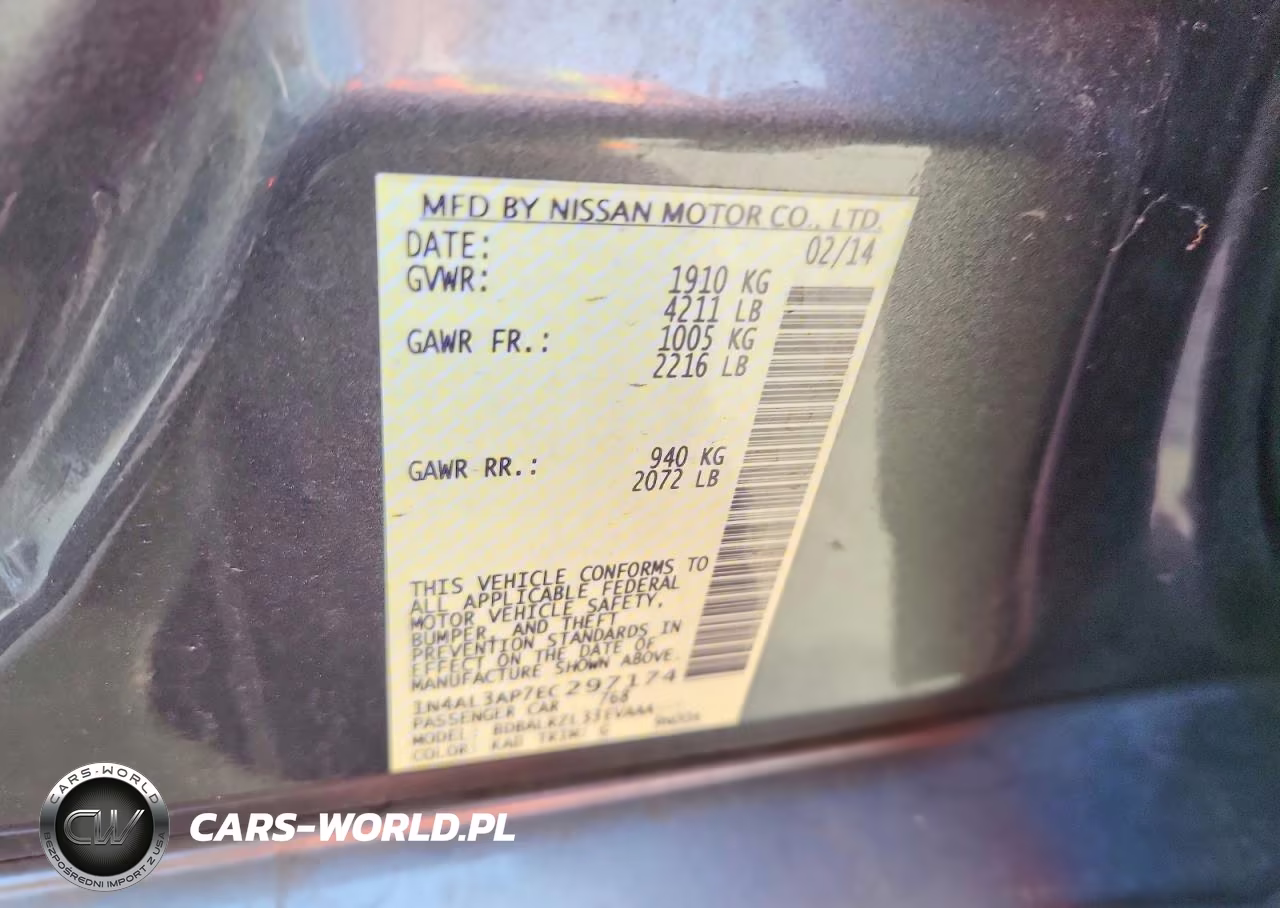 2014 Nissan Altima 2.5 S VIN:1N4AL3AP7EC297174 - 12