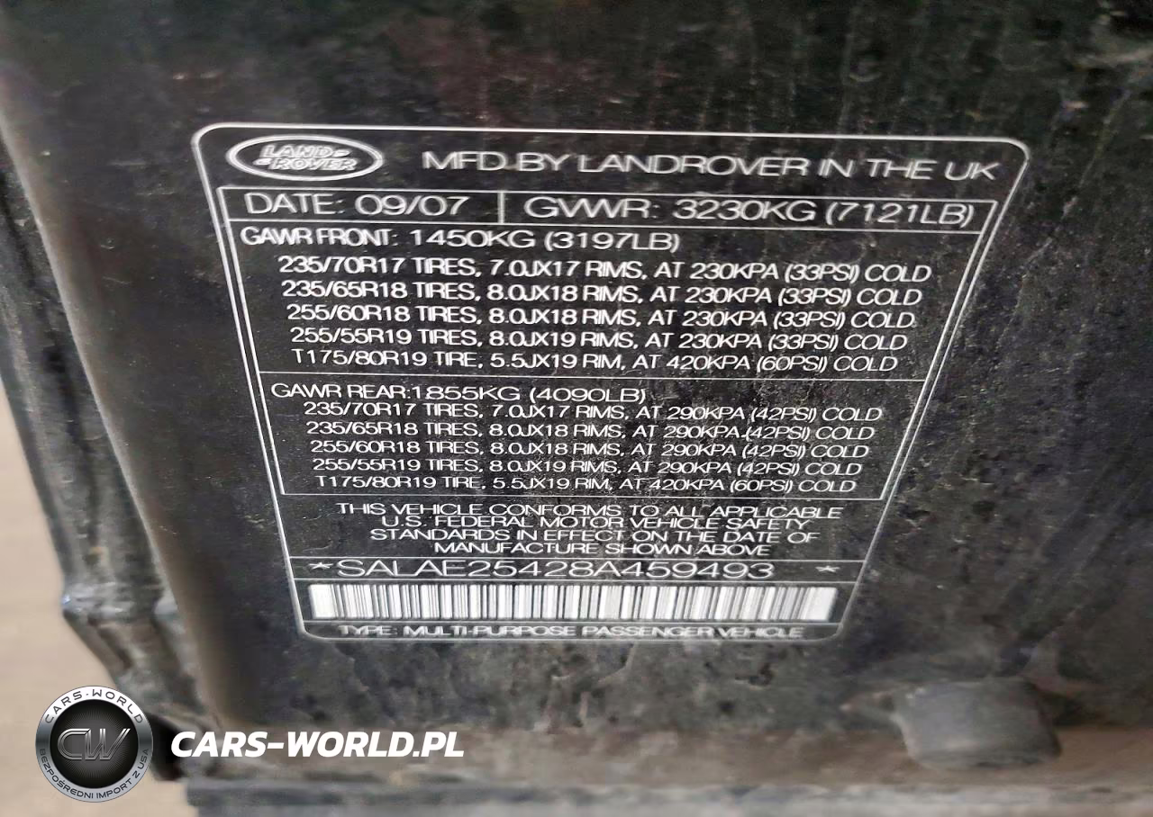 2008 Land Rover Lr3 Se VIN:SALAE25428A459493 - 13