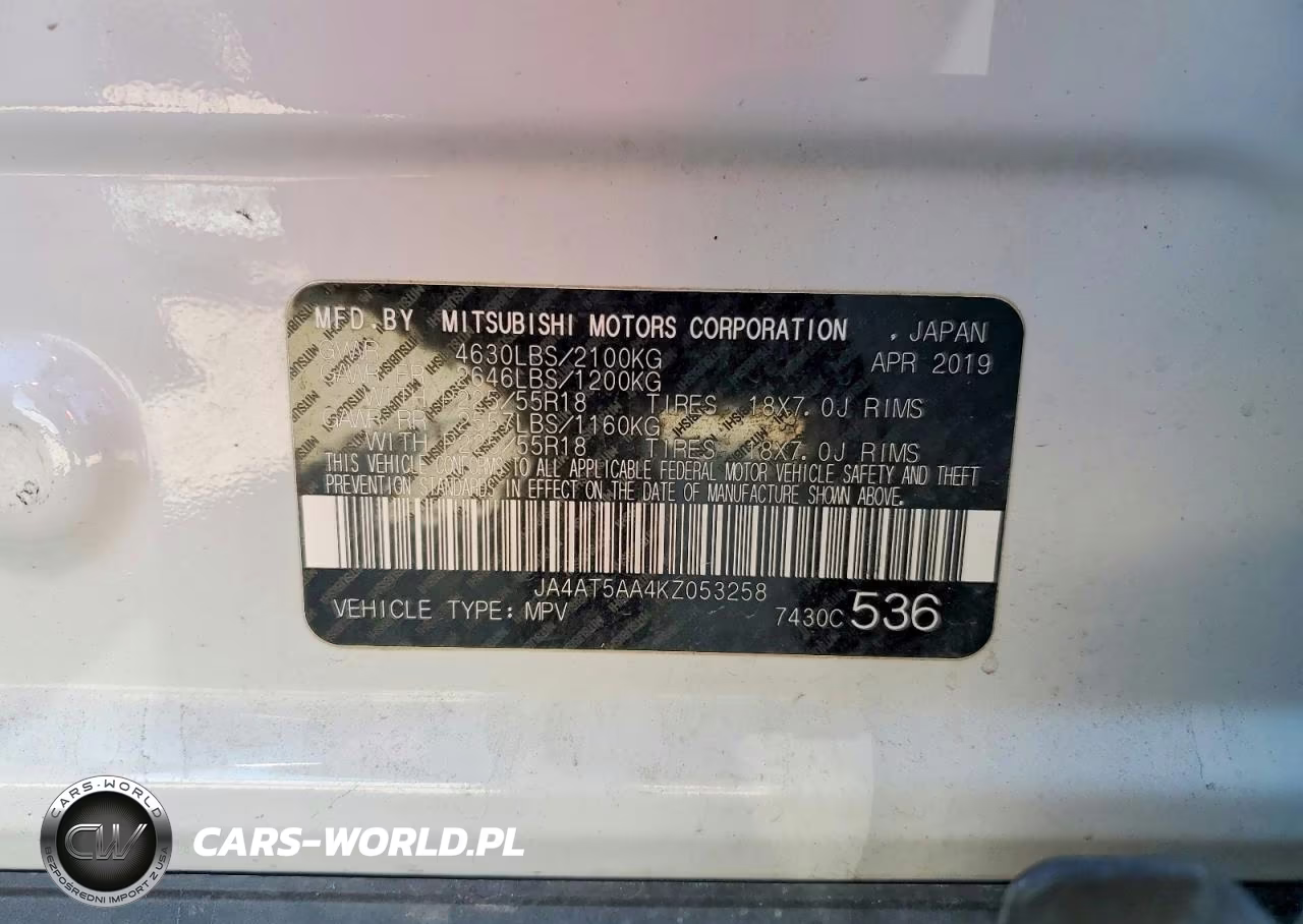 2019 Mitsubishi Eclipse Cross Se VIN:JA4AT5AA4KZ053258 - 13