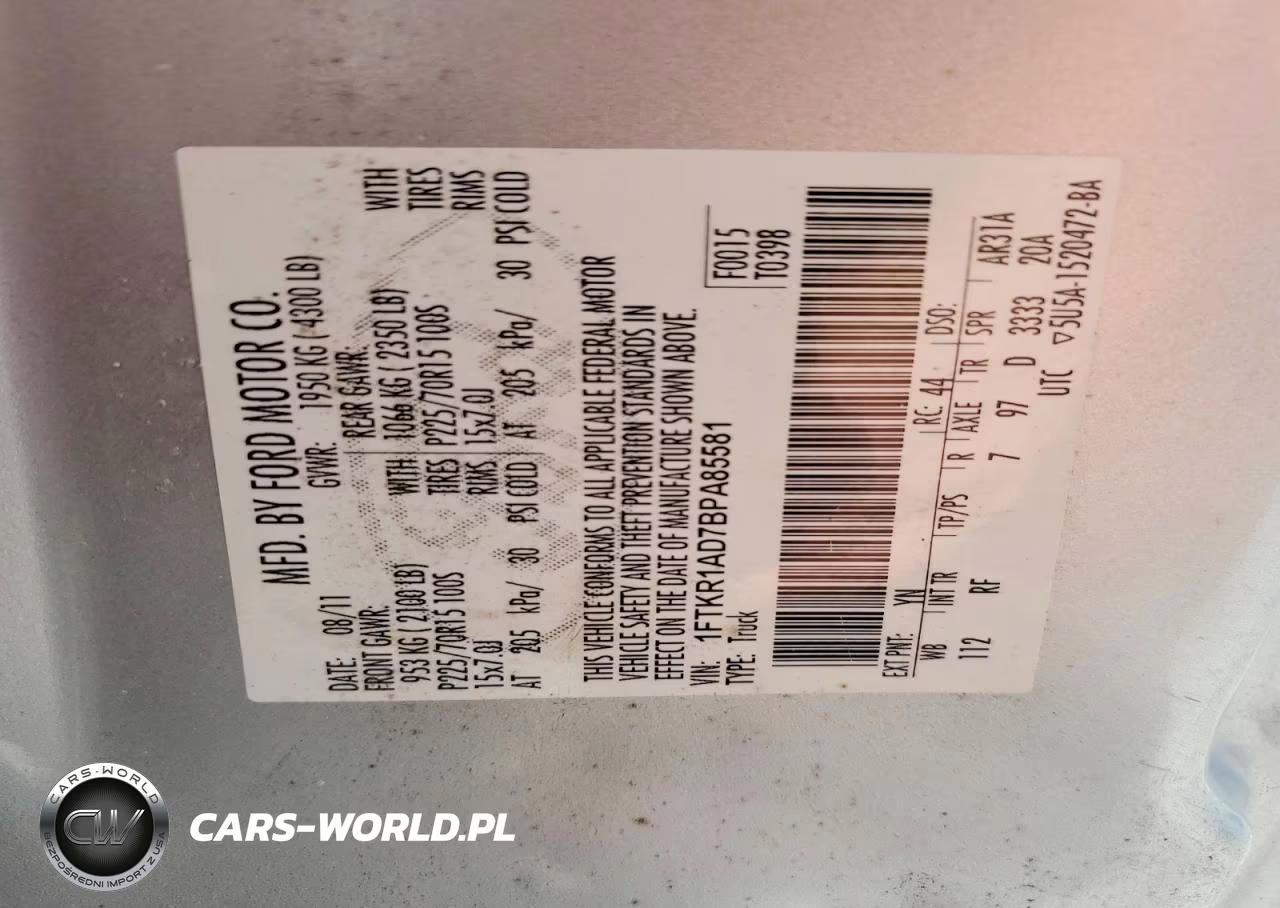 2011 Ford Ranger VIN:1FTKR1AD7BPA85581 - 12