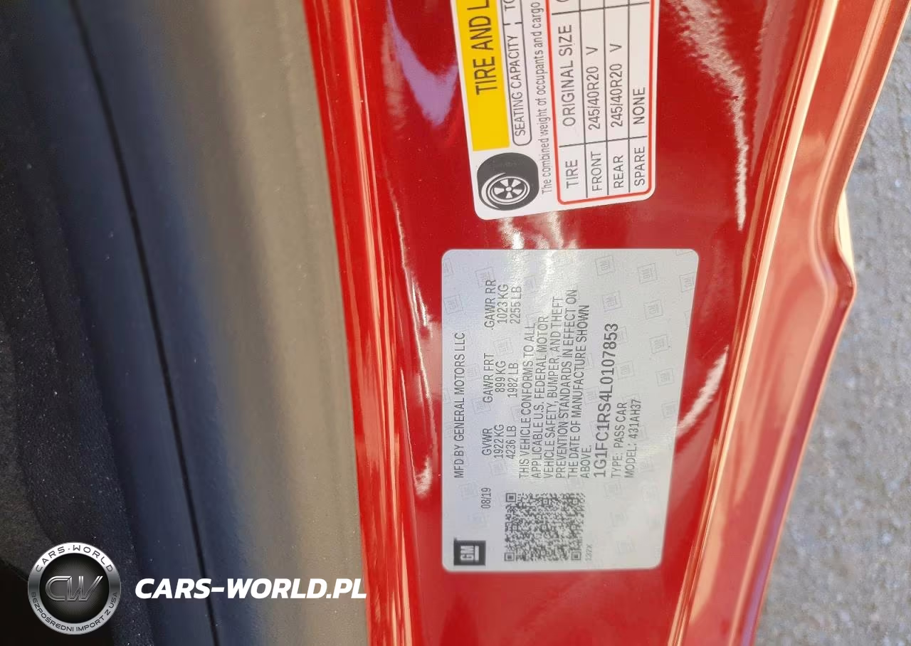 2020 Chevrolet Camaro Lt VIN:1G1FC1RS4L0107853 - 12