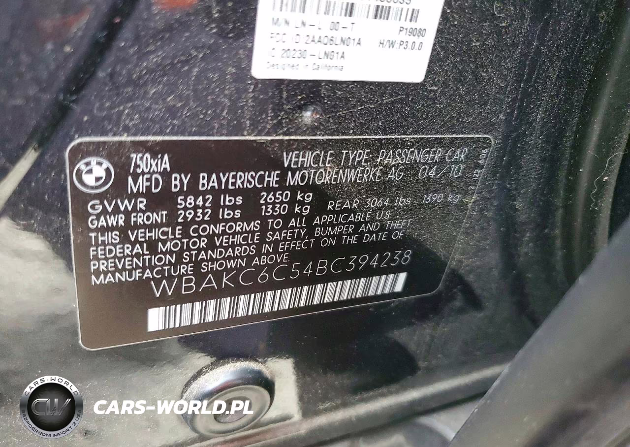 2011 BMW 750 Xi VIN:WBAKC6C54BC394238 - 12