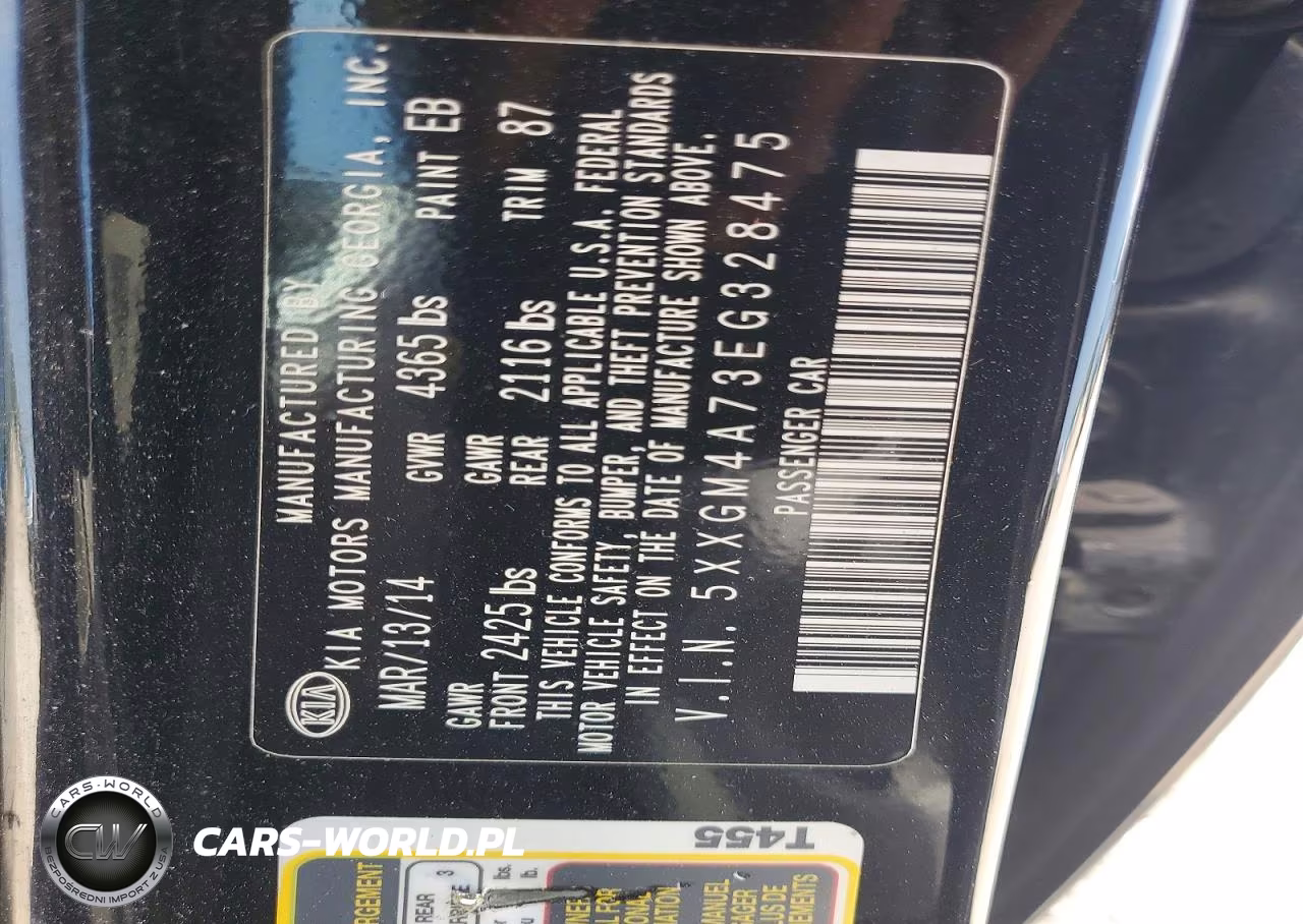 2014 Kia Optima Lx VIN:5XXGM4A73EG328475 - 12