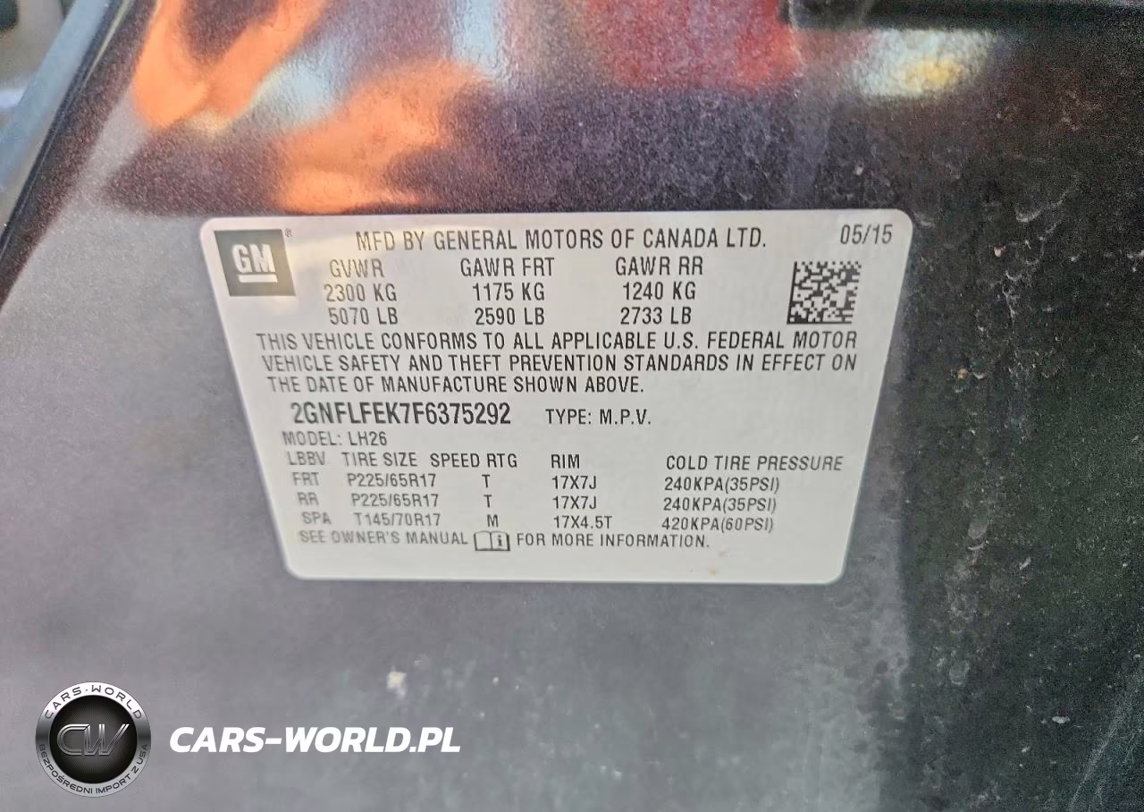 2015 Chevrolet Equinox Lt VIN:2GNFLFEK7F6375292 - 13