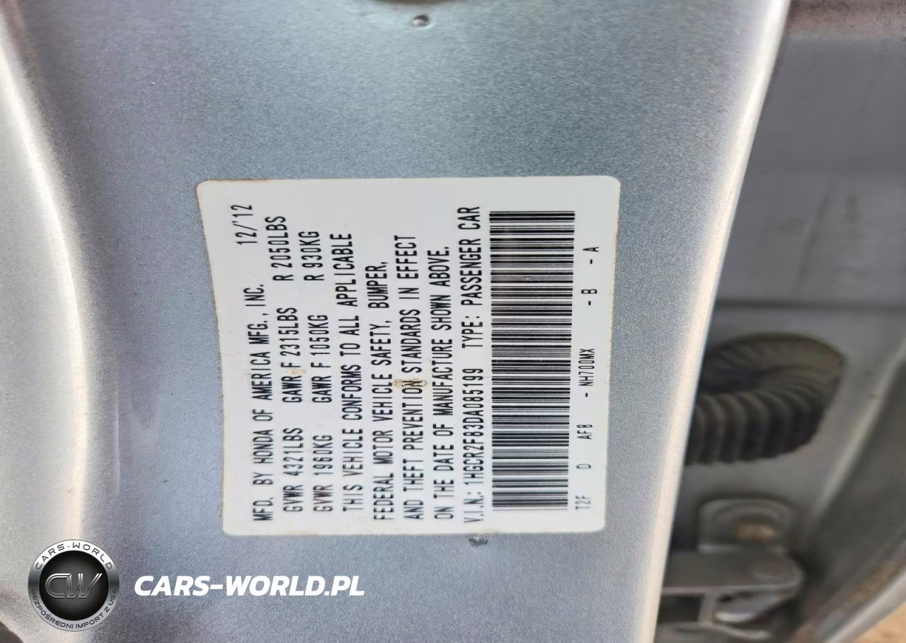2013 Honda Accord Exl VIN:1HGCR2F83DA085199 - 12