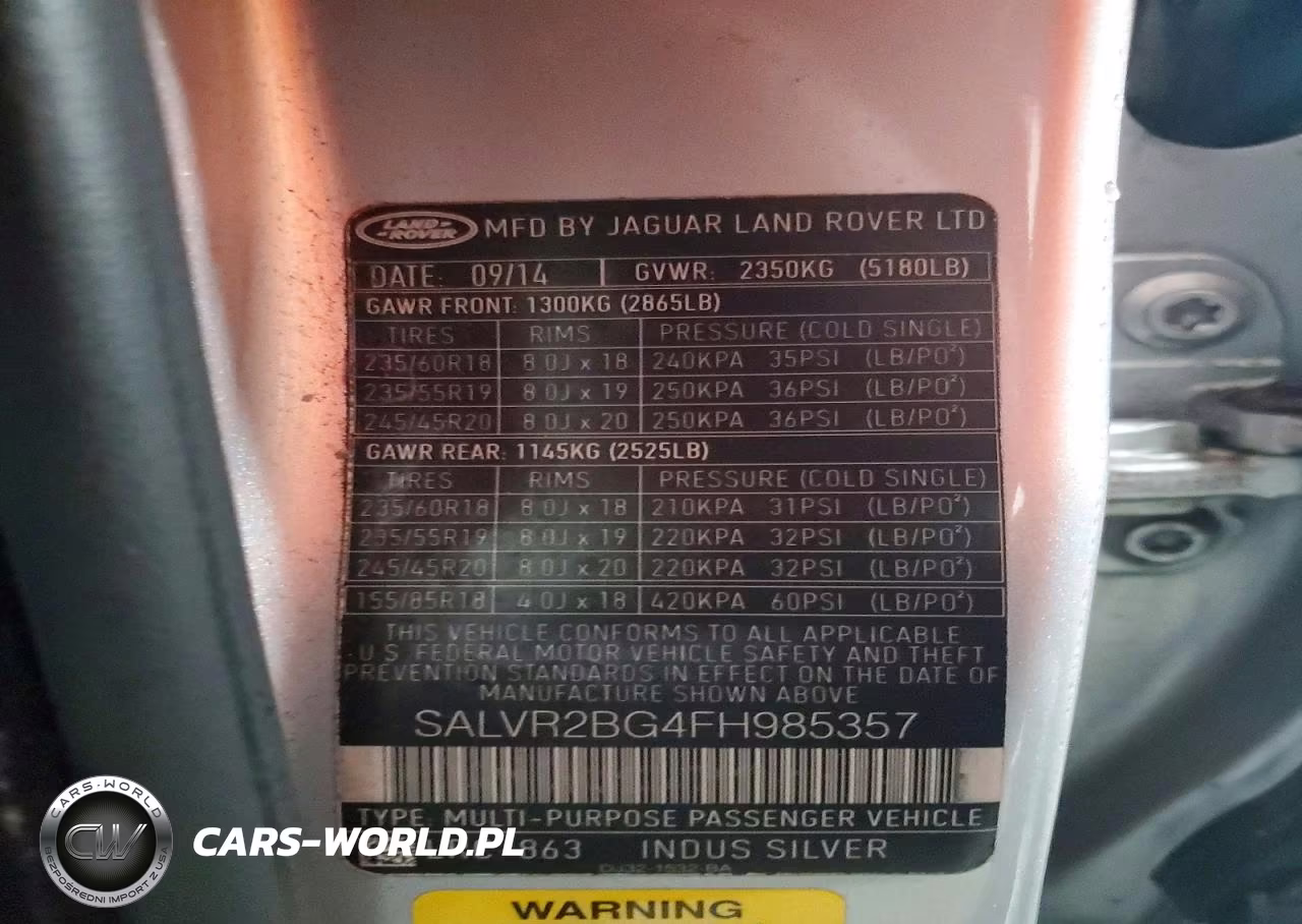 2015 Land Rover Range Rover Evoque Pure Premium VIN:SALVR2BG4FH985357 - 13