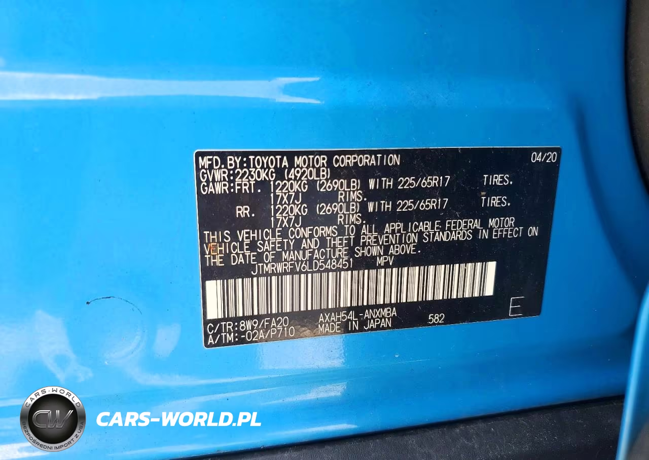 2020 Toyota Rav4 Hybrid Xle VIN:JTMRWRFV6LD548451 - 13