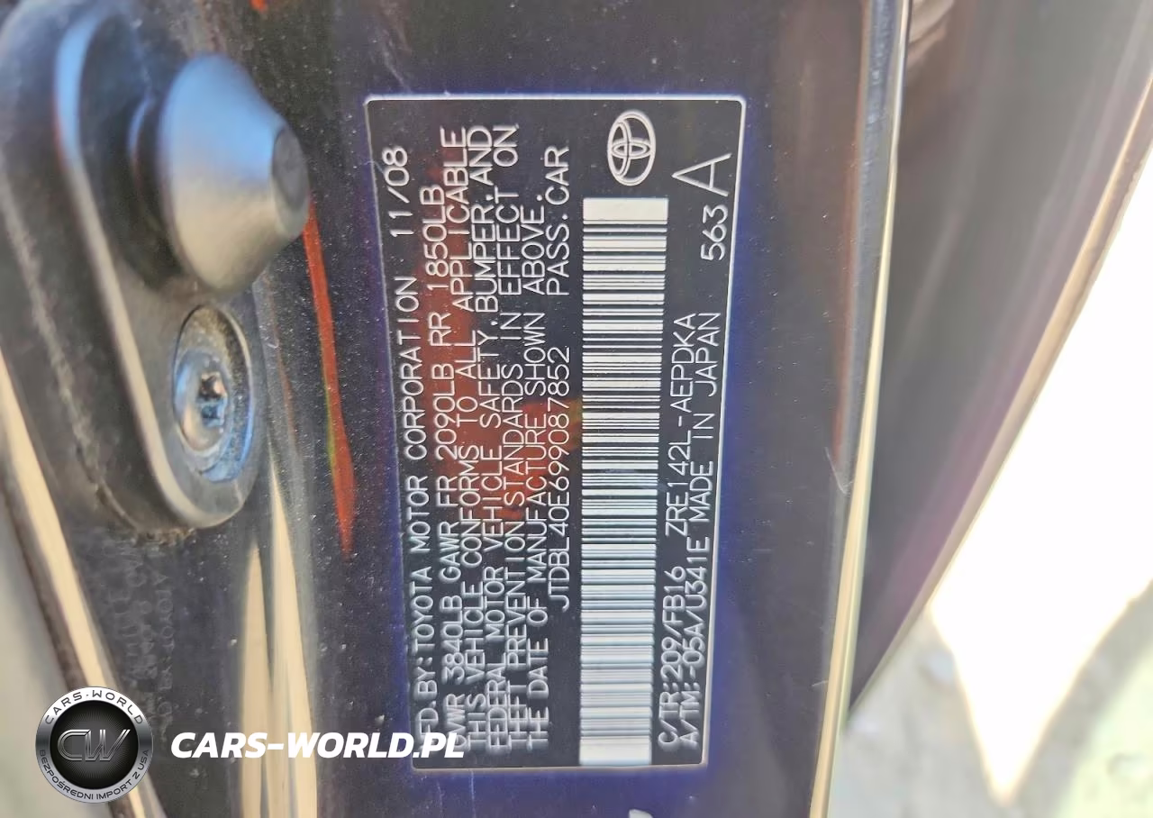 2009 Toyota Corolla Le VIN:JTDBL40E699087852 - 12