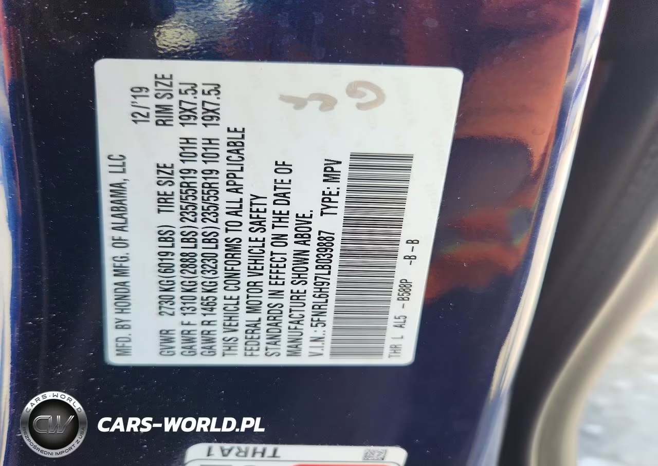 2020 Honda Odyssey Elite VIN:5FNRL6H97LB039887 - 14
