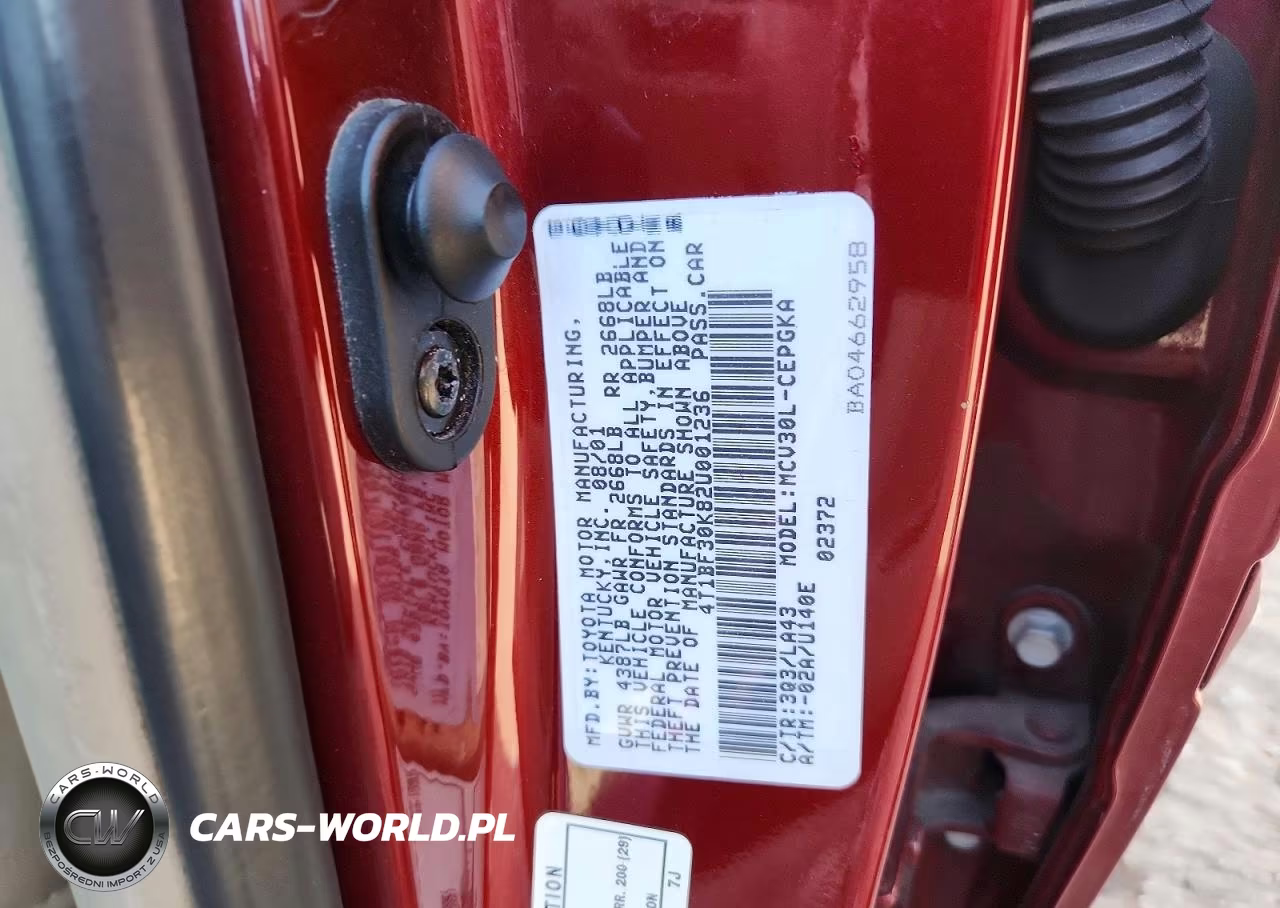 2002 Toyota Camry Xle V6 VIN:4T1BF30K82U001236 - 12