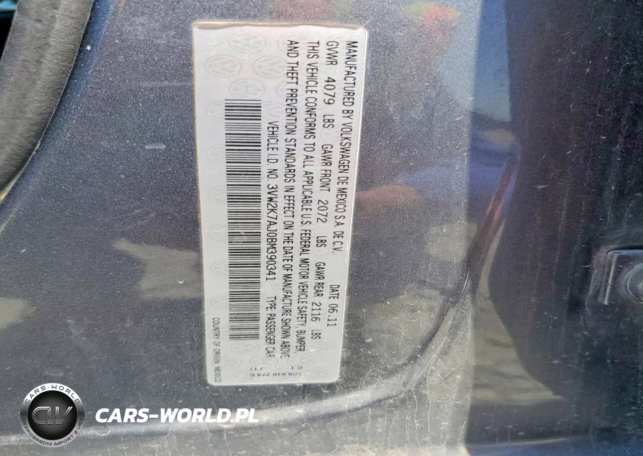 2011 Volkswagen Jetta Base VIN:3VW2K7AJ0BM390341 - 12