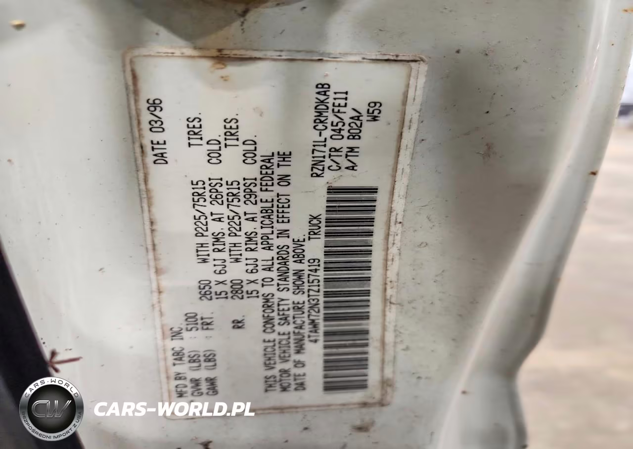 1996 Toyota Tacoma Xtracab VIN:4TAWM72N3TZ157419 - 12