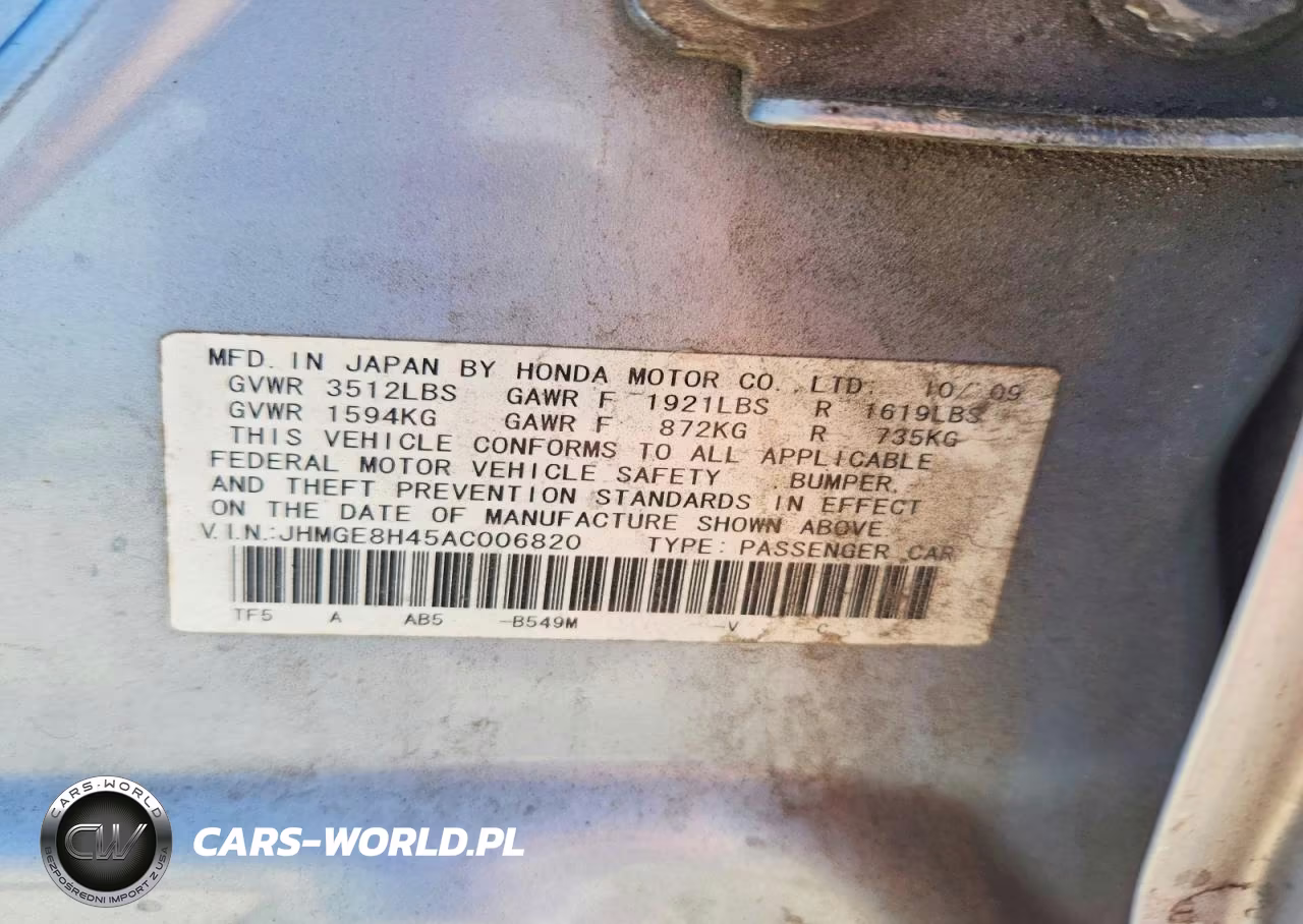 2010 Honda Fit Sport VIN:JHMGE8H45AC006820 - 12