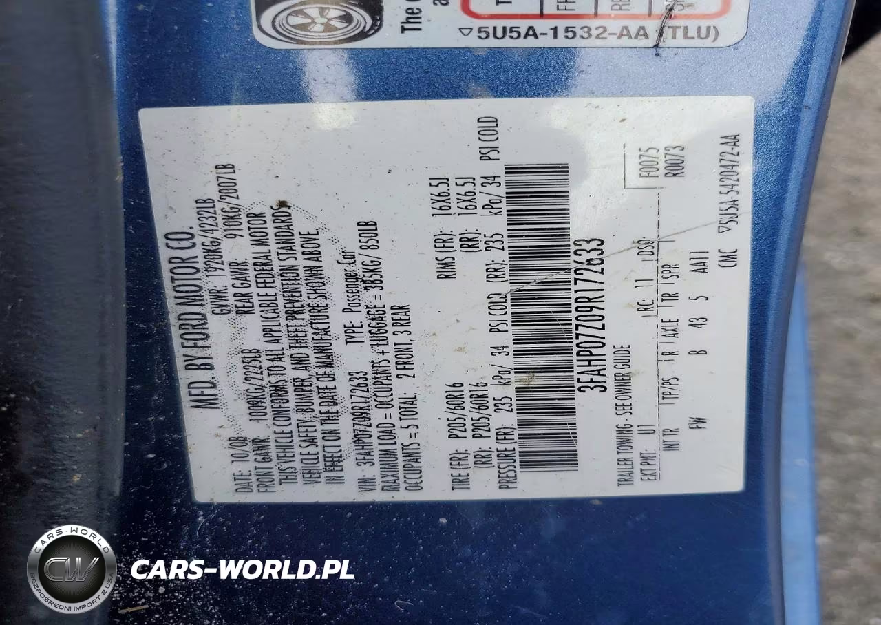 2009 Ford Fusion Se VIN:3FAHP07Z09R172633 - 13