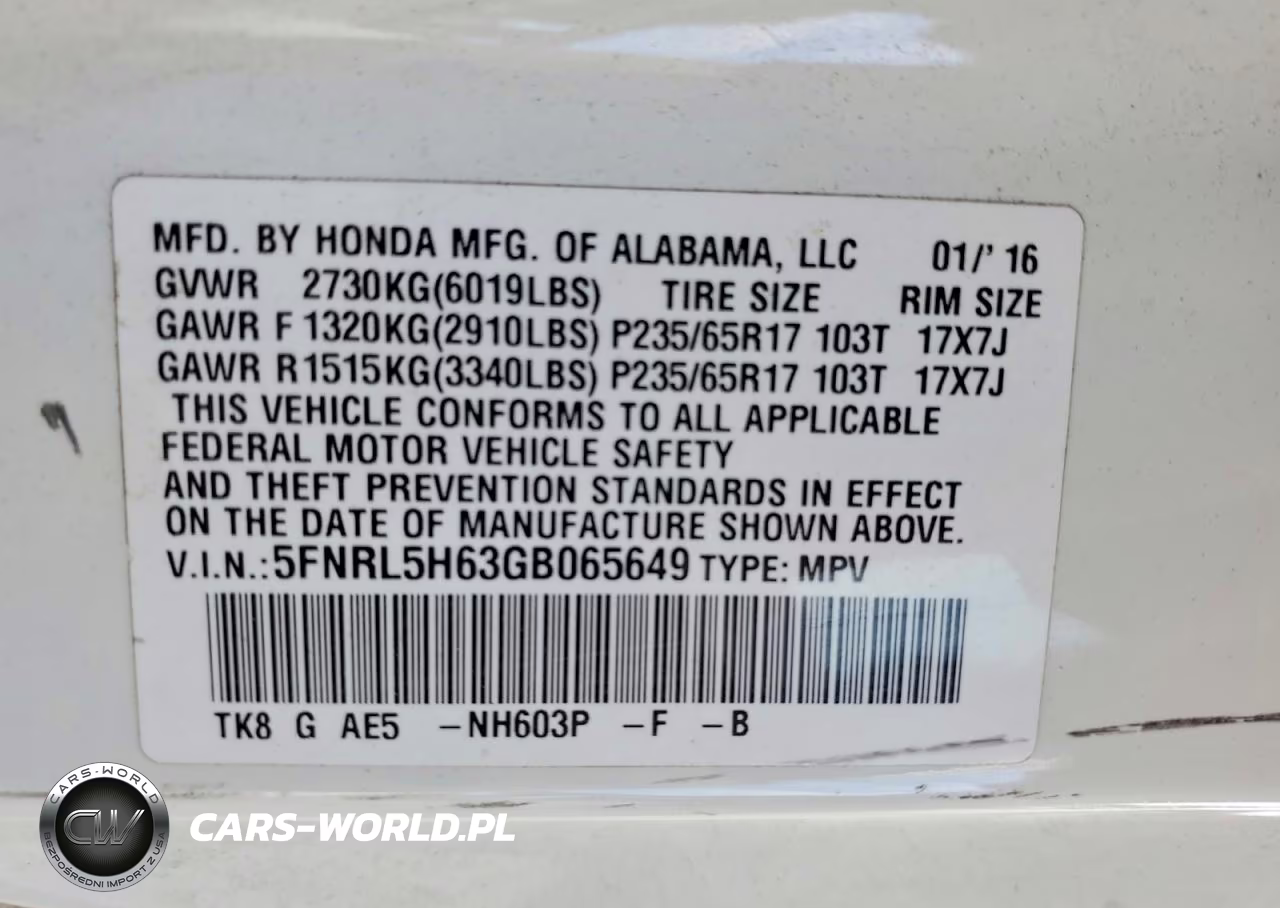 2016 Honda Odyssey Exl VIN:5FNRL5H63GB065649 - 13