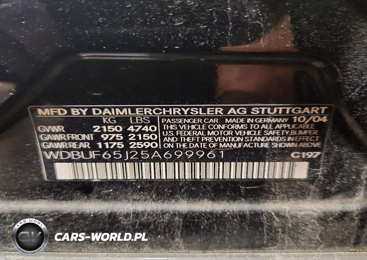 2005 Mercedes-Benz E 320 VIN:WDBUF65J25A699961 - 12