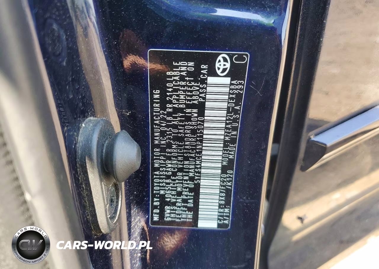 2022 Toyota Corolla Se VIN:5YFS4MCE1NP115070 - 12