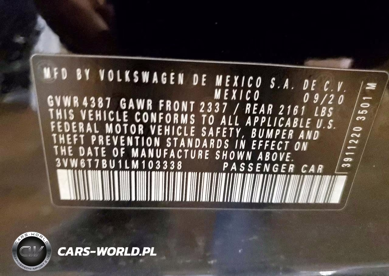 2020 Volkswagen Jetta Gli VIN:3VW6T7BU1LM103338 - 12