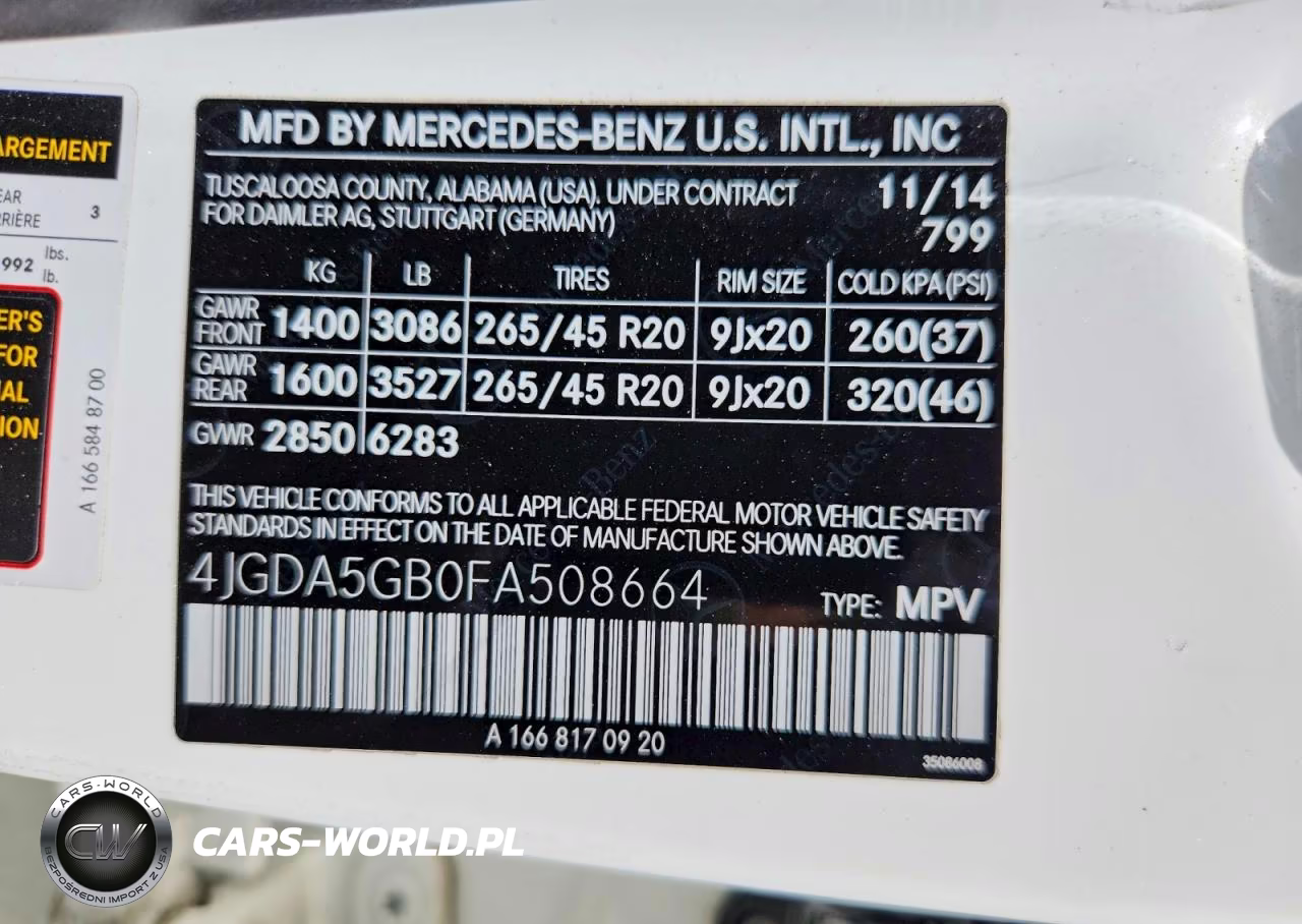 2015 Mercedes-Benz Ml 400 4Matic VIN:4JGDA5GB0FA508664 - 12