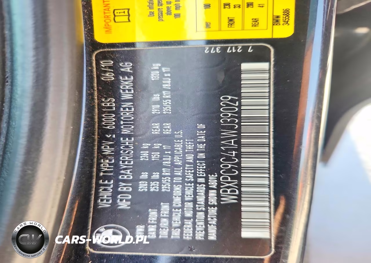2010 BMW X3 xDrive30I VIN:WBXPC9C41AWJ39029 - 13