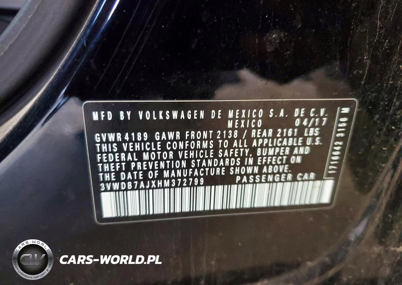 2017 Volkswagen Jetta Se VIN:3VWDB7AJXHM372799 - 12