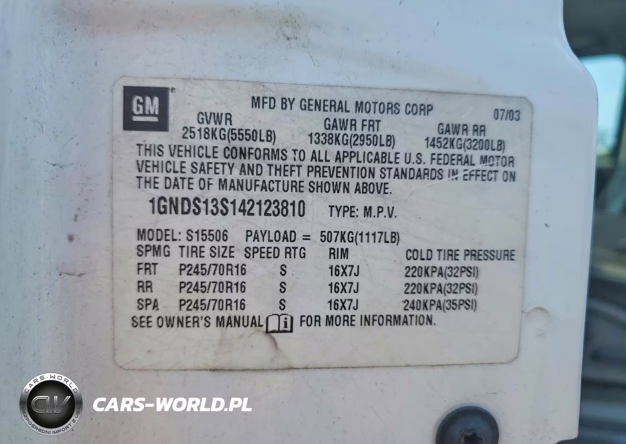 2004 Chevrolet Trailblazer Ls VIN:1GNDS13S142123810 - 13