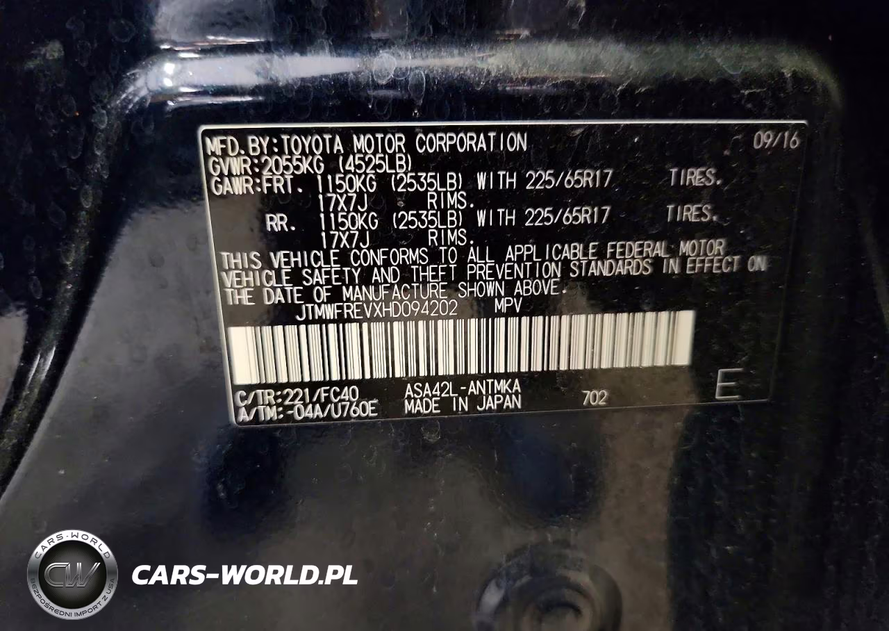 2017 Toyota Rav4 Xle VIN:JTMWFREVXHD094202 - 13