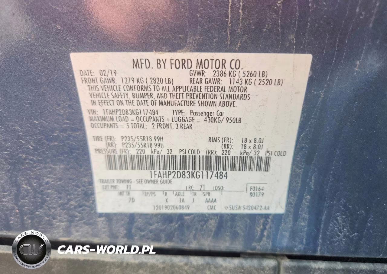2019 Ford Taurus Se VIN:1FAHP2D83KG117484 - 12