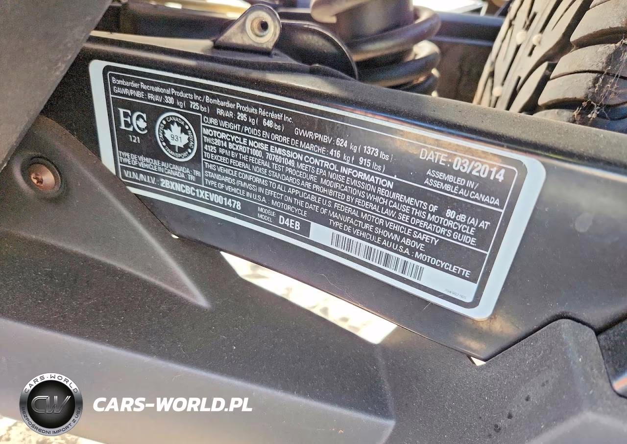 2014 Can-Am Spyder Roadster St VIN:2BXNCBC1XEV001478 - 9