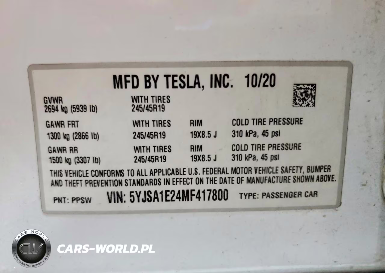 2021 Tesla Model S VIN:5YJSA1E24MF417800 - 12
